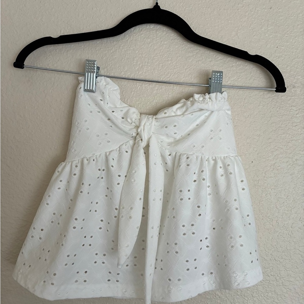 SHEIN Eyelet Tie-Front Sleeveless Top – Size S (4)